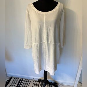 New York & Co Ivory White Sweatshirt Dress With Pockets•XL